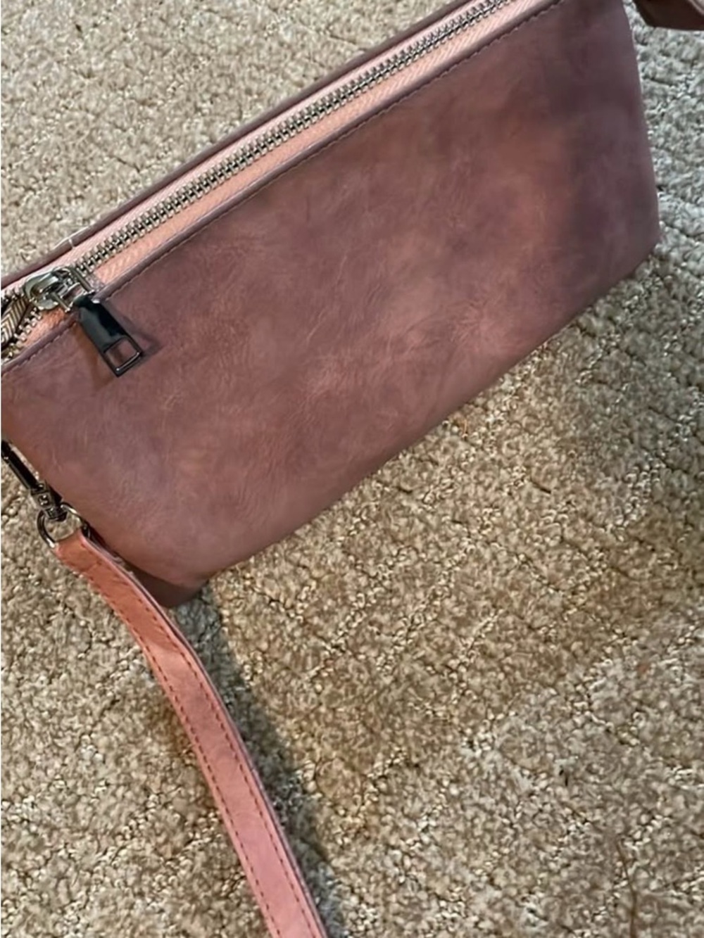 Women's Dusty Rose Wristlet Crossbody Bag - Neutral Style
